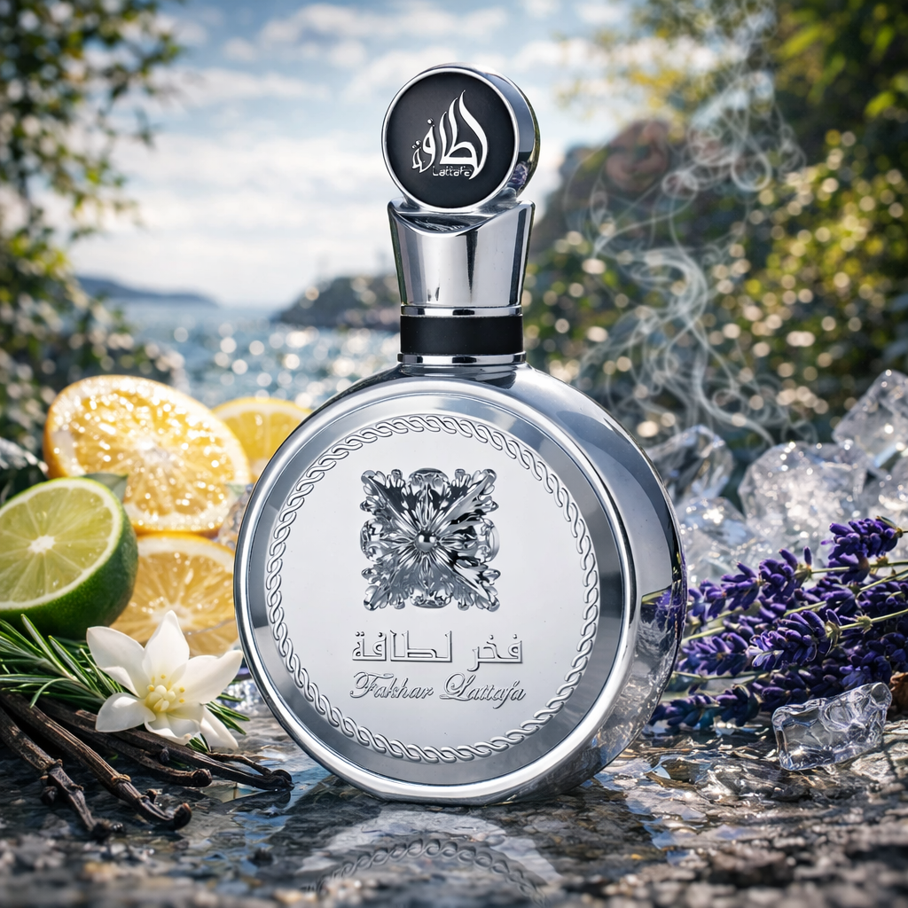 Lattafa Fakhar Platinum 100ml Men's Fresh Citrus Elegant Perfume – Pure Scent&Skin